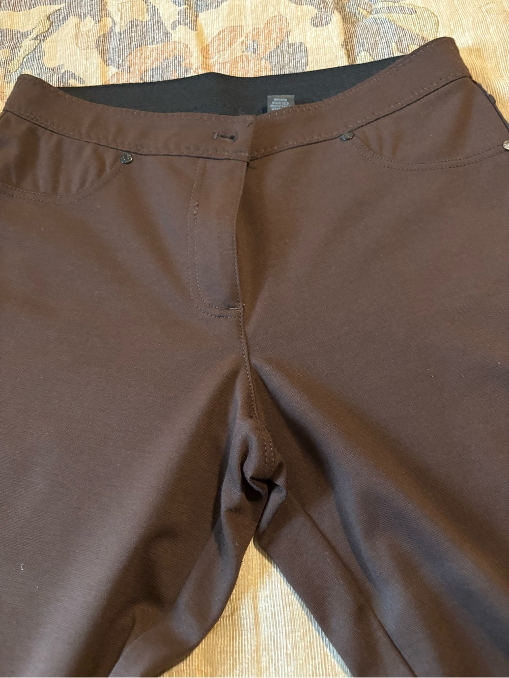 Dark Brown Stretch Ponte Pants